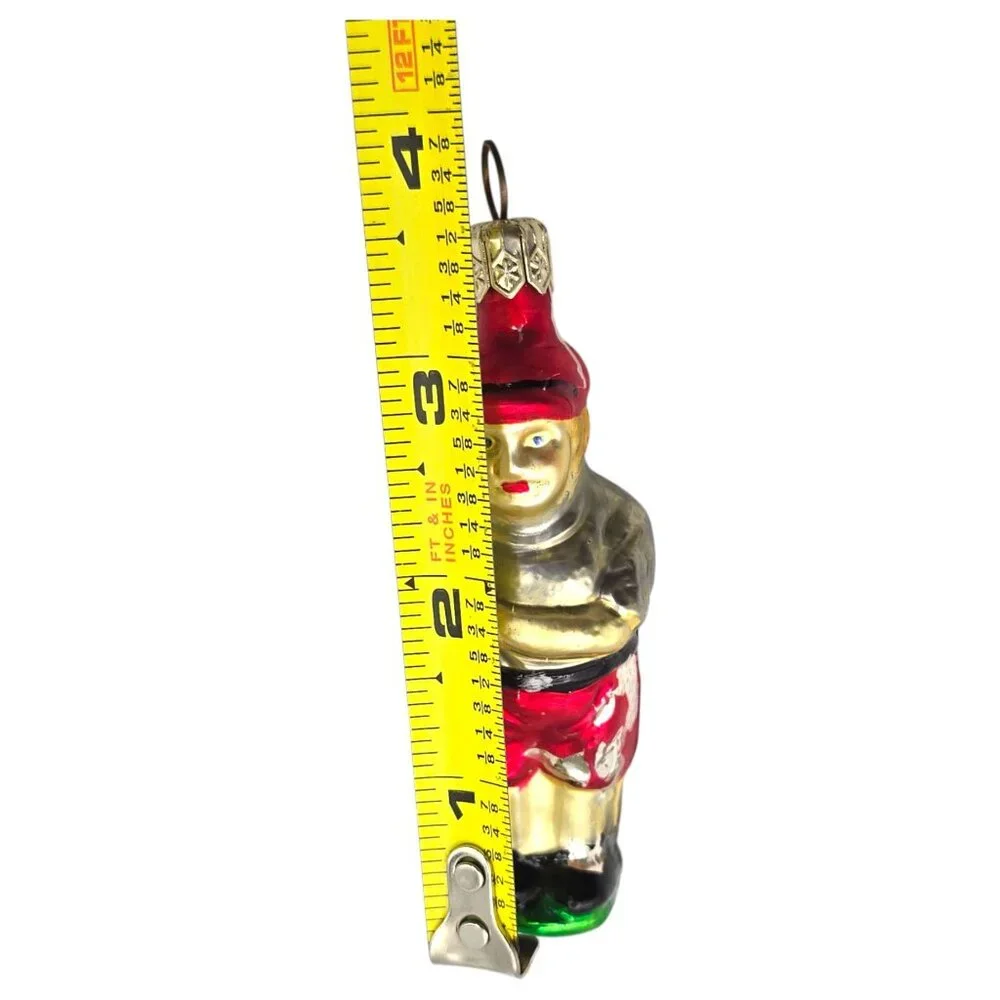 Vintage Blown Glass Baseball Dutch Boy Ornament 4